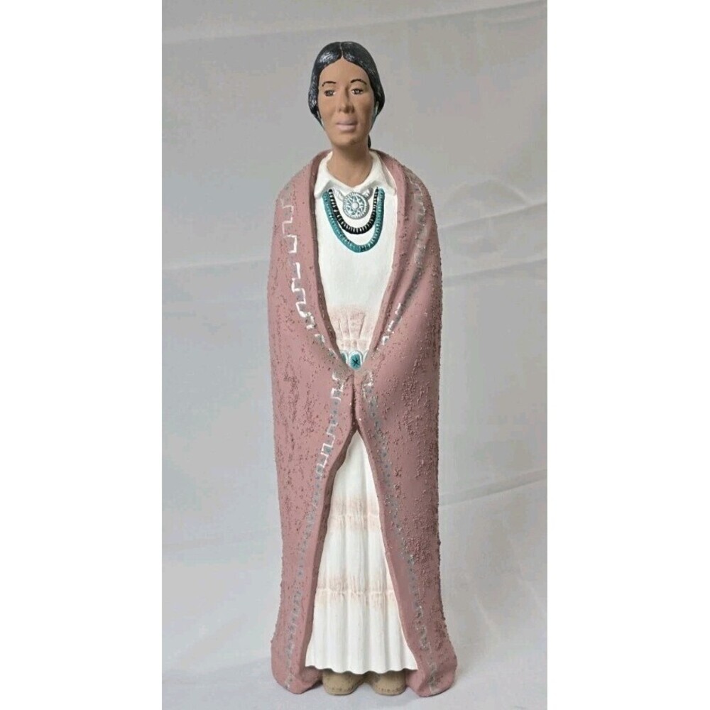 Navajo Sand Art Painted Figure Yei Woman Healer South Western Artist Signed